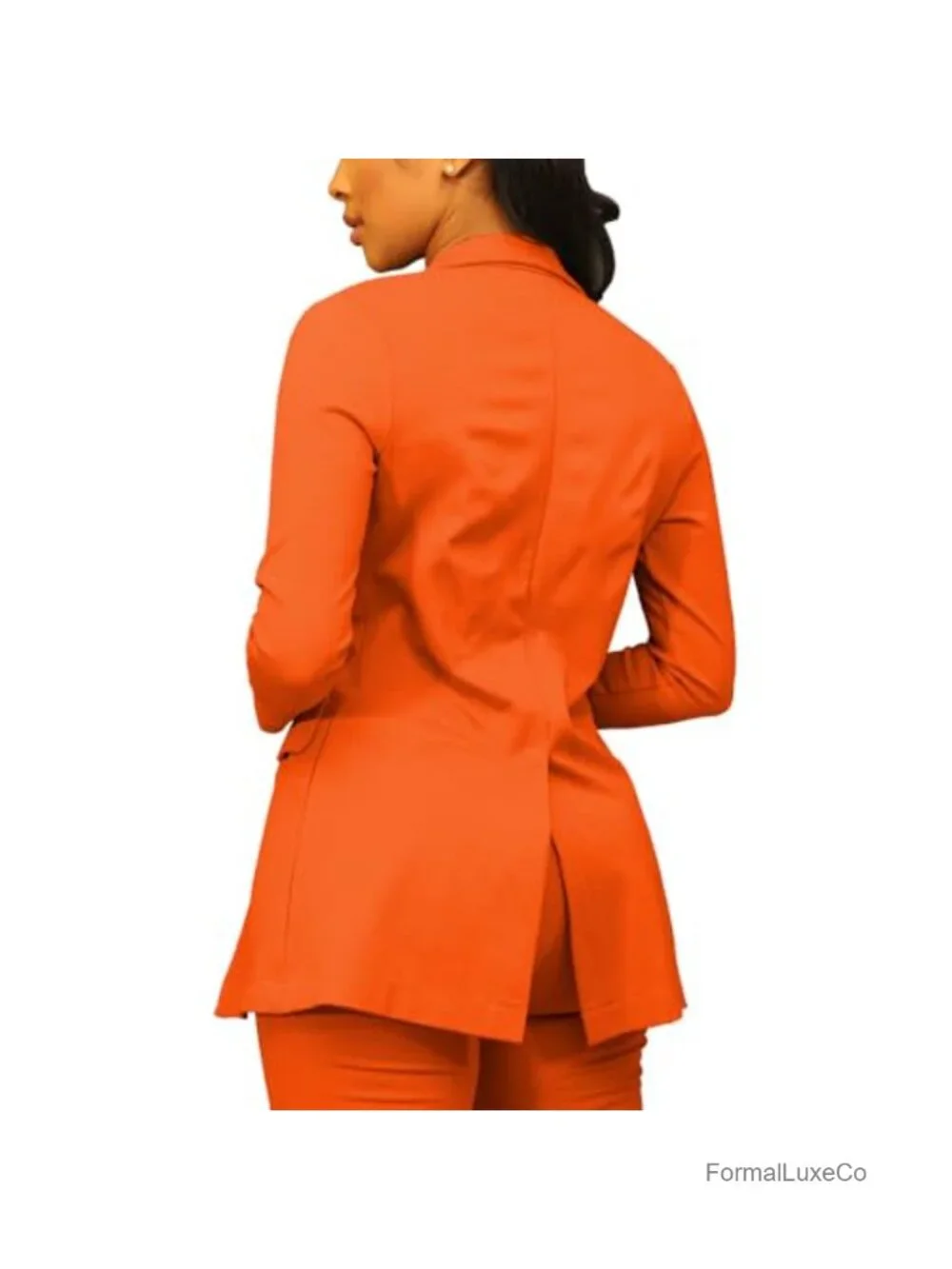 Open Front Long Sleeve Casual Blazer Rayon Blend Work Suit Jacket